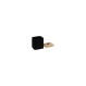 Δοχείο polyresin μαύρο με καπάκι bamboo 9,1x9,1x10,3cm