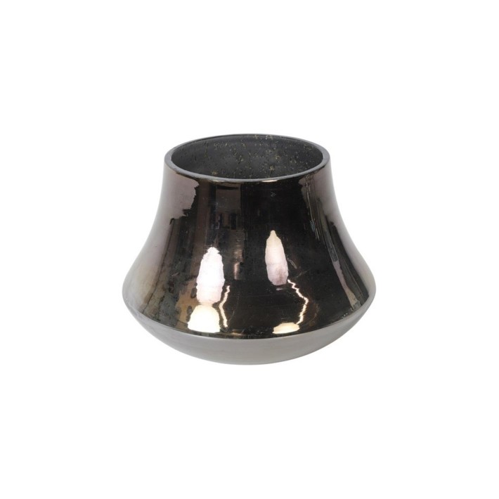 Βάζο γυάλ. γκρι Φ18 Η13,5cm