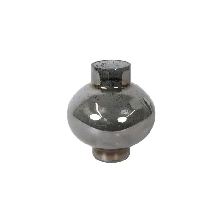 Βάζο γυάλ. Μπουλ γκρι Φ17 Η19,5cm