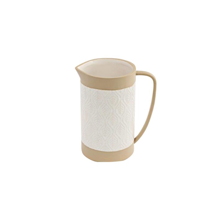 Βάζο κανάτα κεραμική εκρού/μπεζ Φ20 Η18,5cm