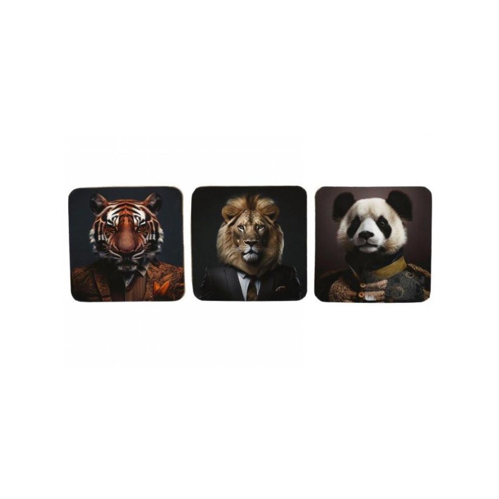 Σουβέρ "JUNGLE ANIMAL" set 6τμχ 10x10cm