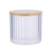 Κουτί για βαμβάκι με καπάκι bamboo Φ9,5 Η9,4cm