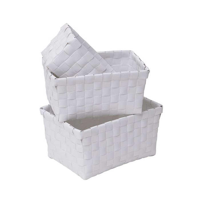 Καλάθι οργάνωσης PP λευκό 19X13X9,5cm/17X11X8,5cm/15X9X7cm