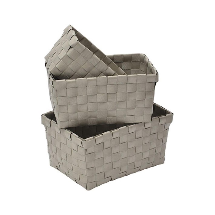 Καλάθι οργάνωσης PP μπεζ 19X13X9,5cm/17X11X8,5cm/15X9X7cm