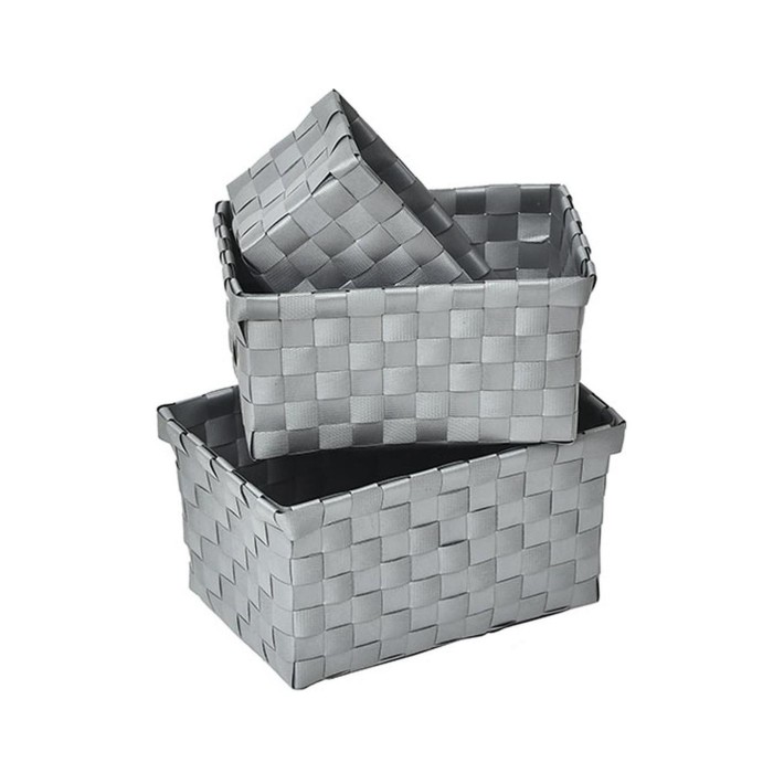 Καλάθι οργάνωσης PP γκρι 19X13X9,5cm/17X11X8,5cm/15X9X7cm