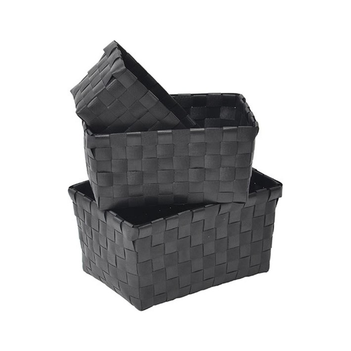 Καλάθι οργάνωσης PP μαύρο 19X13X9,5cm/17X11X8,5cm/15X9X7cm