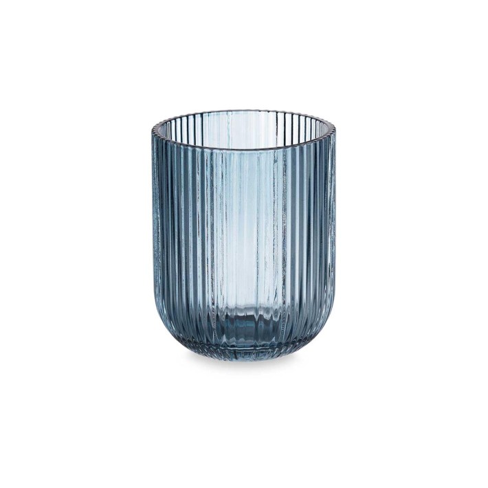 Ποτήρι νερού γυαλ.μπλε ριγωτό 270ml/7,5x9,2cm