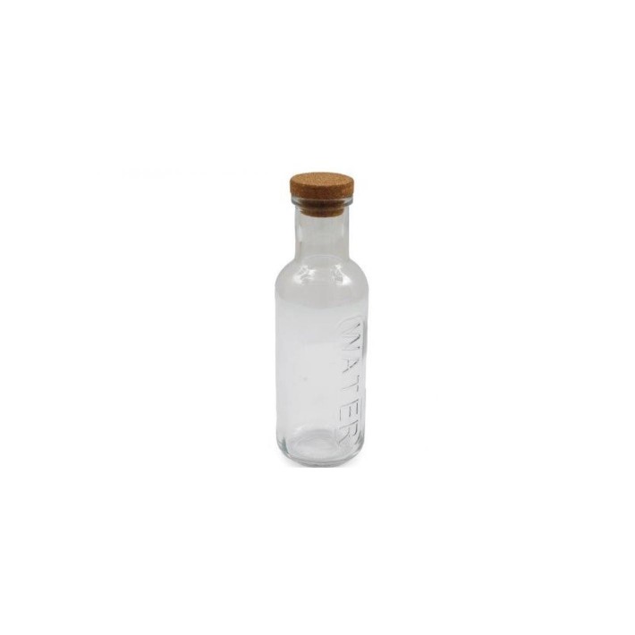 Μπουκάλι γυάλ."WATER" καπάκι φελλός 1l/27.5X8.5X8.5CM
