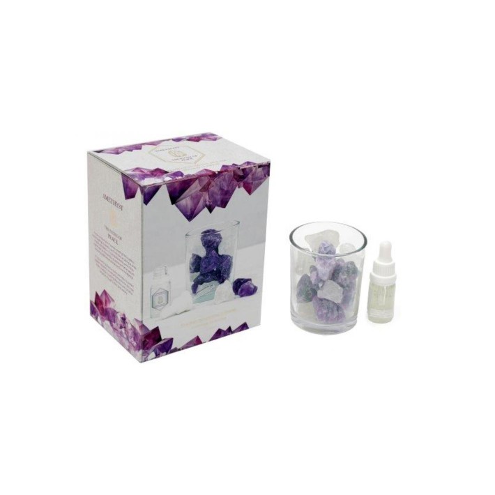 Κρύσταλλοι αρωματ.σε ποτήρι με λαδάκι amethyst 280gr
