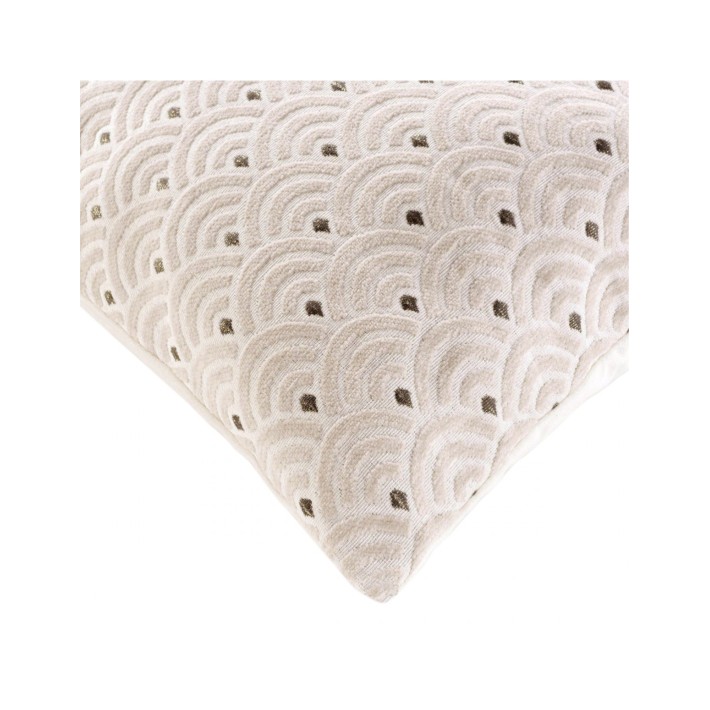 Μαξιλάρι πουά εκρού chenille 45x45cm