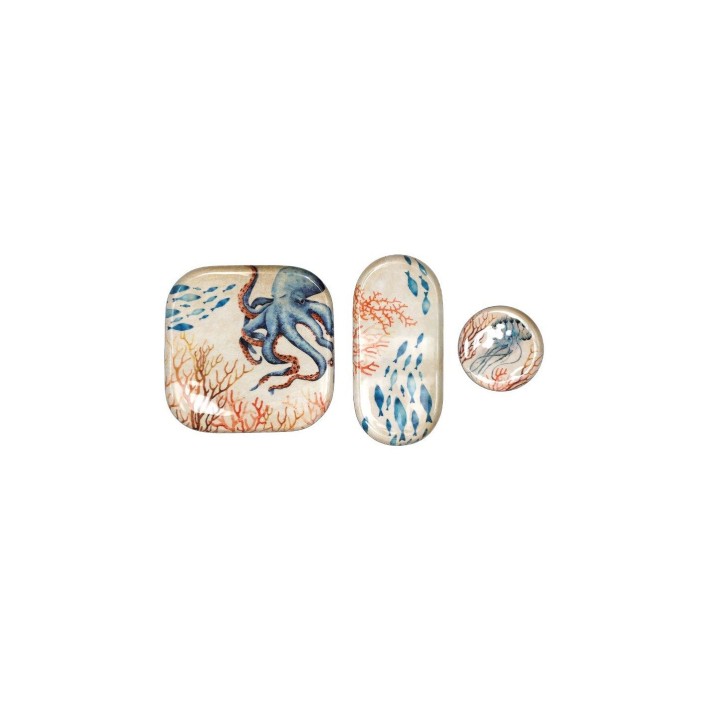 Πιατέλες μεταλλικές "OCEAN" set3pcs 21X21/21X10.5/11X11cm