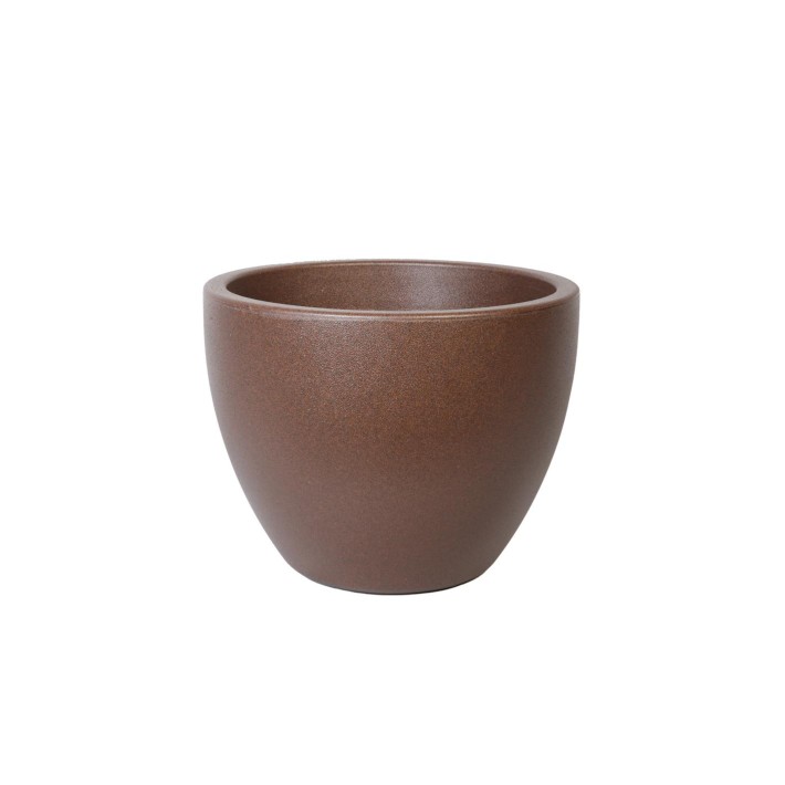 Γλάστρα πλαστ.BOWL LEATHER καφέ Φ60X43