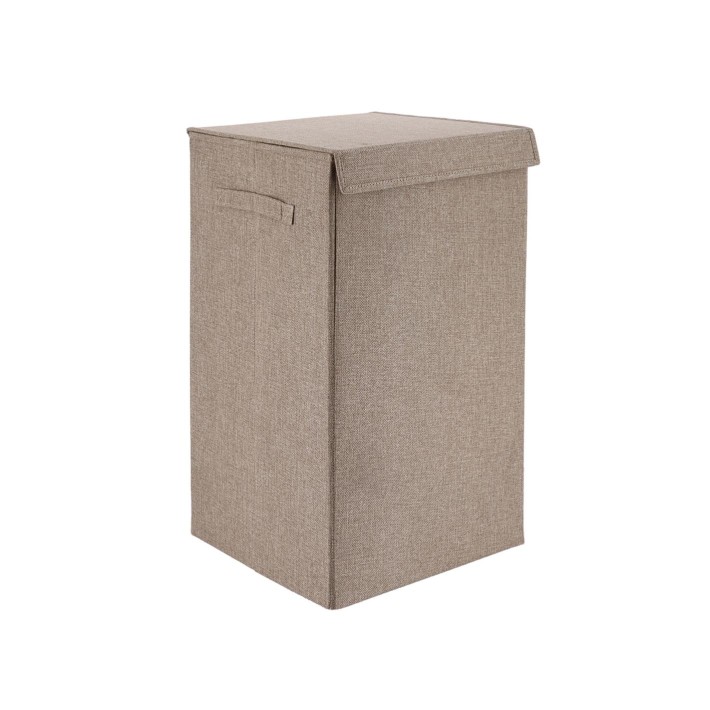 Καλάθι απλύτων με καπάκι  υφασμ.taupe 35X35X60