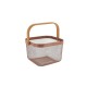 Kαλάθι μεταλ. Cappuccino με bamboo χέρι 24Χ24Χ17,5