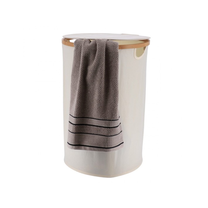 Καλάθι απλύτων polyester εκρού Φ40Χ60