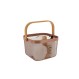 Kαλάθι μεταλ. Cappuccino με bamboo χέρι 24Χ24Χ17,5