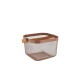 Kαλάθι μεταλ. Cappuccino με bamboo χέρι 24Χ24Χ17,5