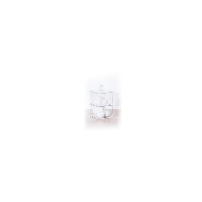 Θήκη για βαμβάκι ακρυλ.2πλή 9,4 x  9,4 x 16,6 cm