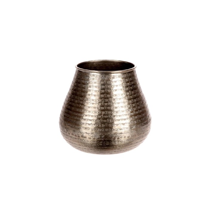 Βάζο μεταλλικό ασημί Φ22Η22cm