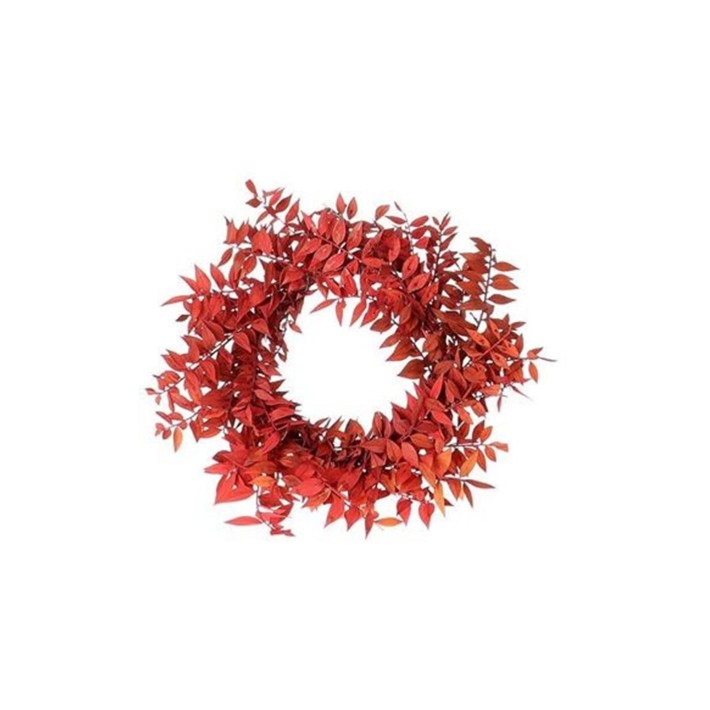 Στεφάνι κόκκινα φύλλα Φ24cm