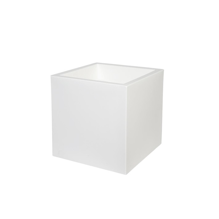 Γλάστρα CUBE λευκή 45X45X45