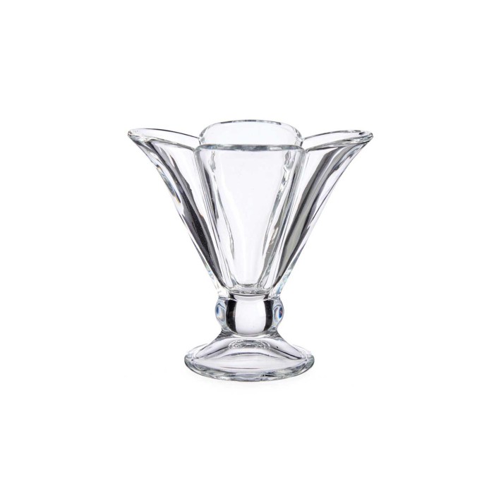 Μπωλ παγωτού γυάλ.λουλούδι με πόδι 200ml/10,5x12cm
