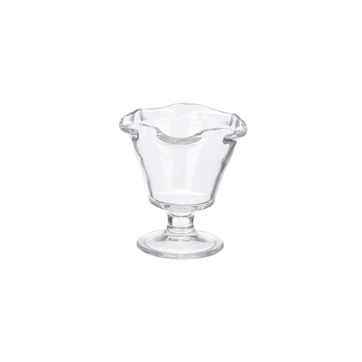 Μπωλ παγωτού γυάλ.wavy με πόδι 240ml/10,5x11,5cm