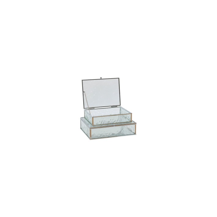 Μπιζουτιέρες γυάλινες σετ2  21,5 x 16,5 x 5,6 cm