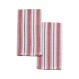 Πετσέτες κουζίνας βαμβ./polyester ριγέ κόκκινη set2pcs 40x60cm