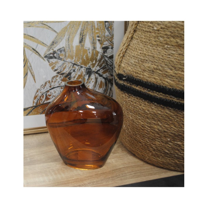 Βάζο γυάλινο μελί 15Χ8,5Η17cm