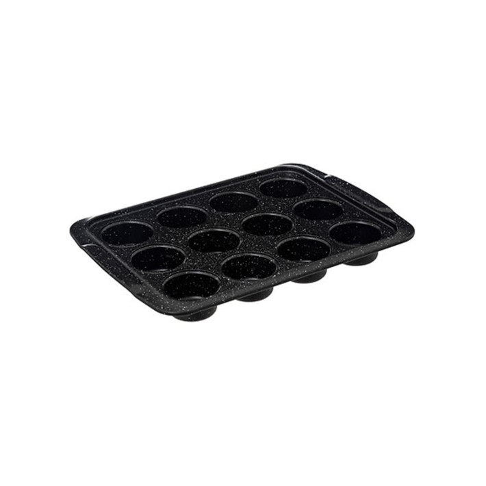 Φόρμα για muffin 12θέσεων μαύρη 33x24x3,8cm