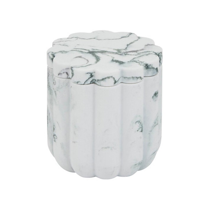 Βάζο για βαμβάκι μάρμαρο λευκό Φ9,1x9,6cm