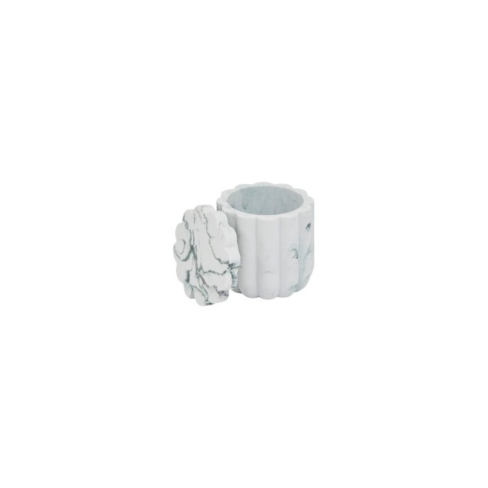 Βάζο για βαμβάκι μάρμαρο λευκό Φ9,1x9,6cm