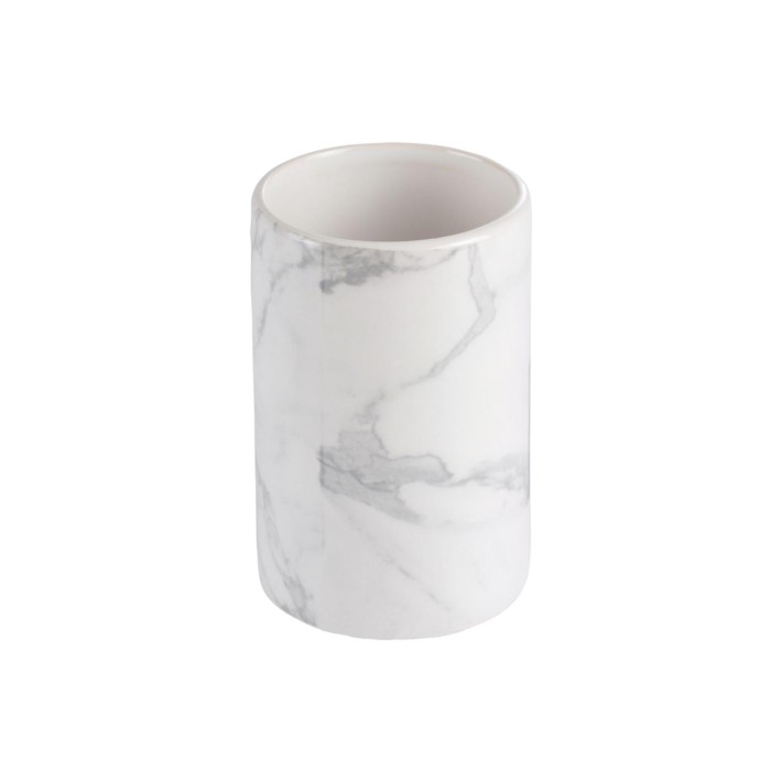 Ποτήρι οδοντόβουρτσας κεραμικό marble printed 7,2x11cm