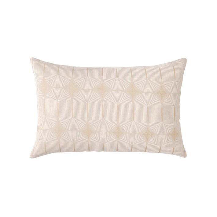 Μαξιλάρι metallic printed polycotton μπεζ 40x60cm