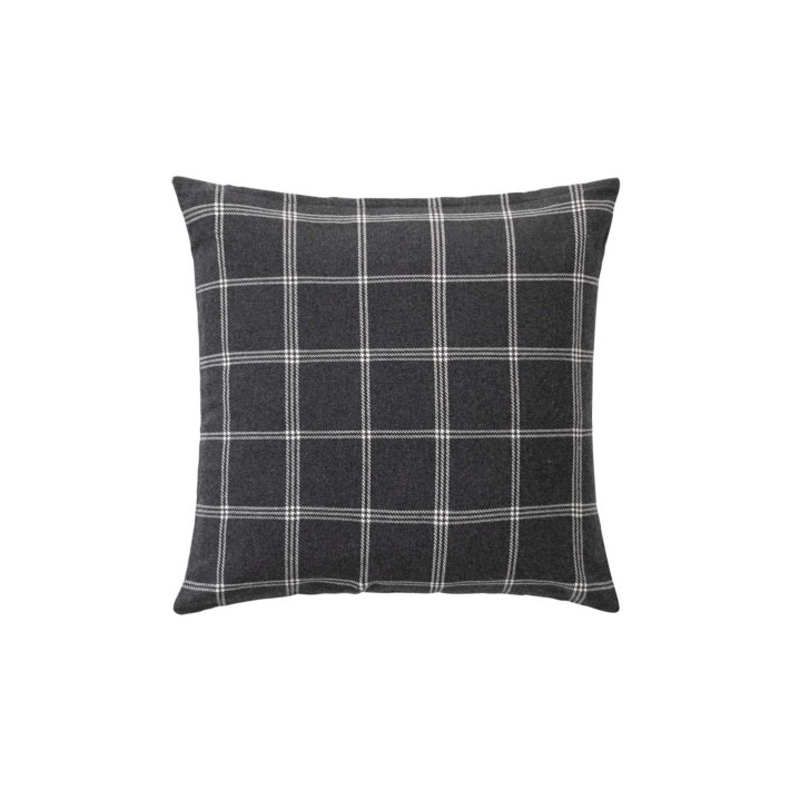 Μαξιλάρι καρό woven cotton/polyester ανθρακί 45x45cm