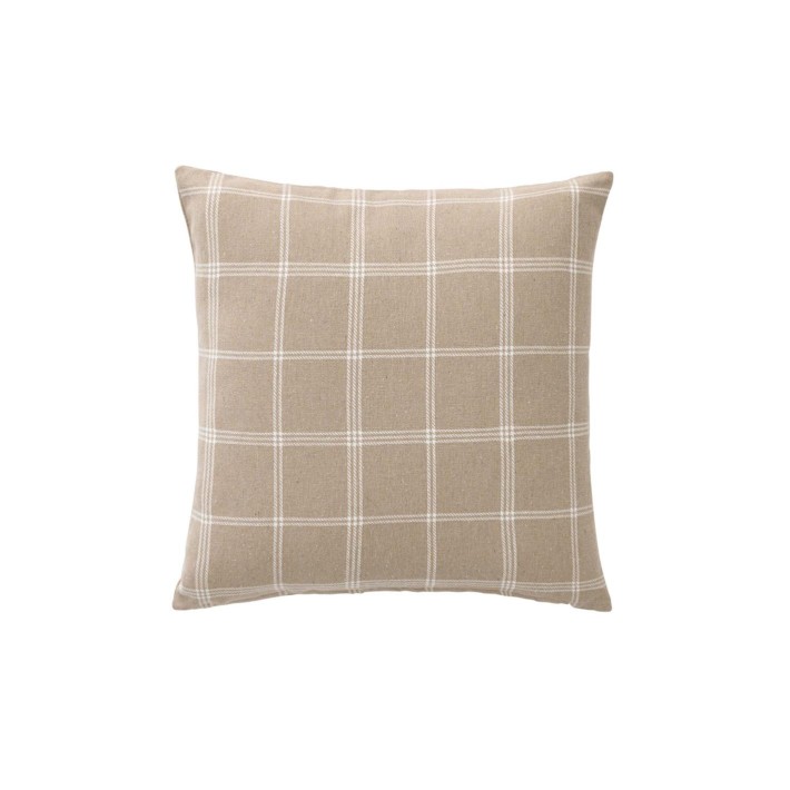 Μαξιλάρι καρό woven cotton/polyester μπεζ 45x45cm