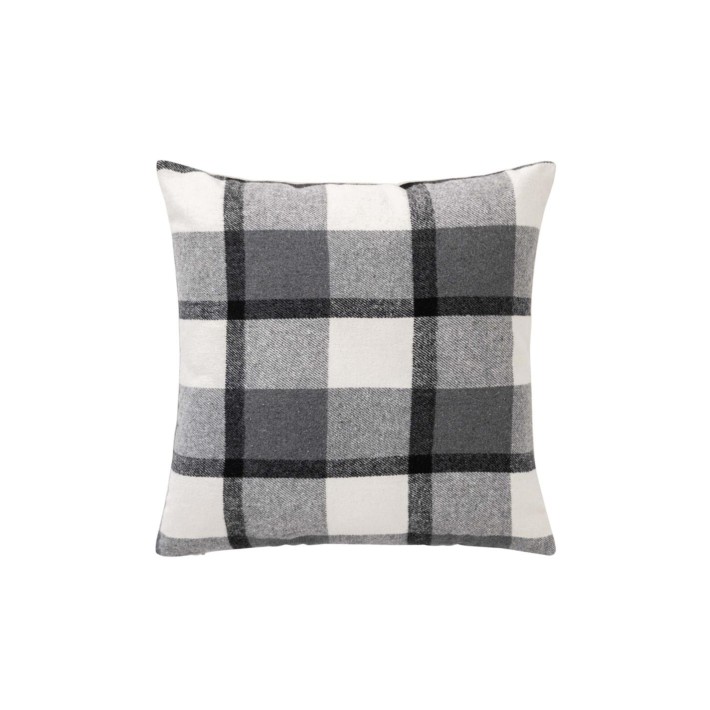 Μαξιλάρι καρό tartan/sherpa ανθρακί 45x45cm