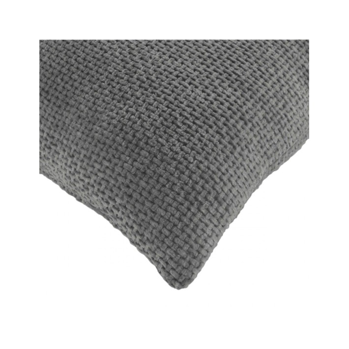 Μαξιλάρι embossed velvet ανθρακί 45x45cm