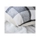 Μαξιλάρι καρό tartan/sherpa ανθρακί 45x45cm