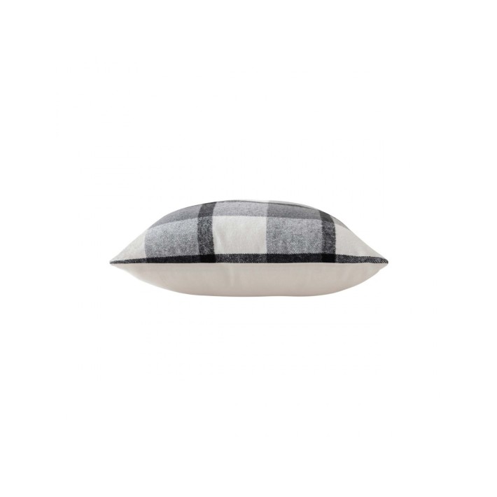 Μαξιλάρι καρό tartan/sherpa ανθρακί 45x45cm