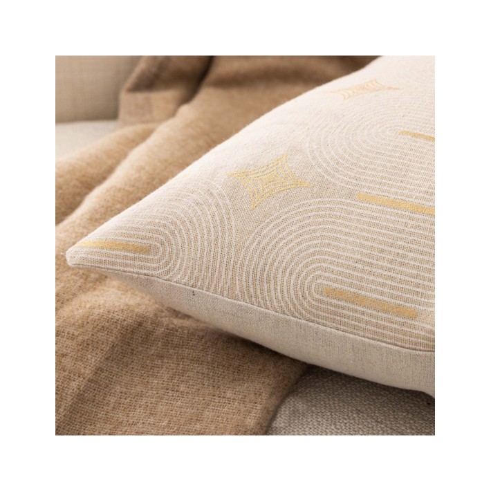 Μαξιλάρι metallic printed polycotton μπεζ 40x60cm