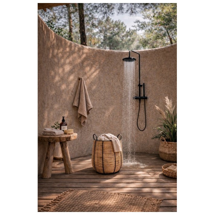 Καλάθι τεχνητό rattan Φ33Η35cm