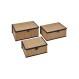 Κουτιά αποθήκευσης bamboo/μαύρο υφασμα. S/3 33,5x25,5x15cm