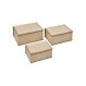 Κουτιά αποθήκευσης bamboo λευκό ύφασμα S/3 33,5x25,5x15cm