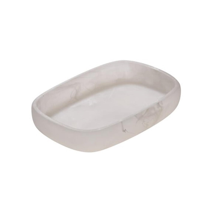 Σαπουνοθήκη marble εκρού polyresin 13,5x9,5x2,5cm