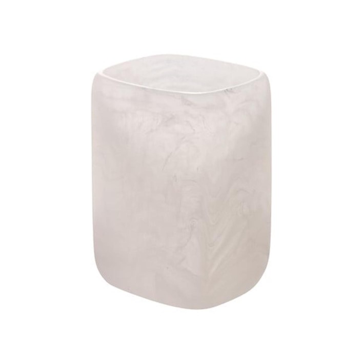 Ποτήρι οδοντόβουρτσας marble εκρού polyresin 8,2x7x11,3cm