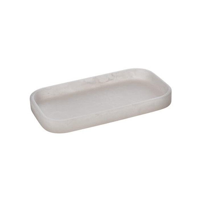 Πιάτο μπάνιου marble εκρού polyresin 20,5x11,5x2,2cm