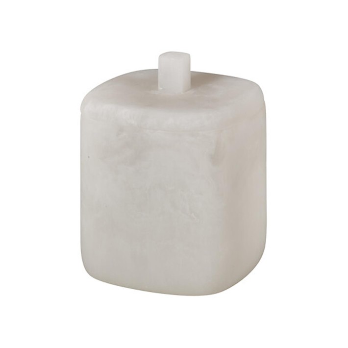 Βάζο αποθ.βαμβάκι marble εκρού polyresin 9x13cm