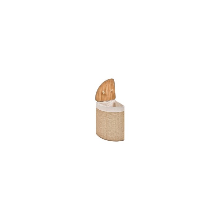 Καλάθι απλύτων γωνιακό Bamboo/MDF 48L/37x37x50cm